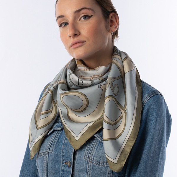 Foulard pur Soie - Sombre Varenne 90x90 - Maison d'exception boutique