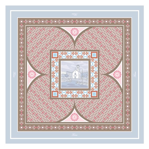 Foulard Pur Soie - Torno Azur 90x90 - Maison d'exception boutique